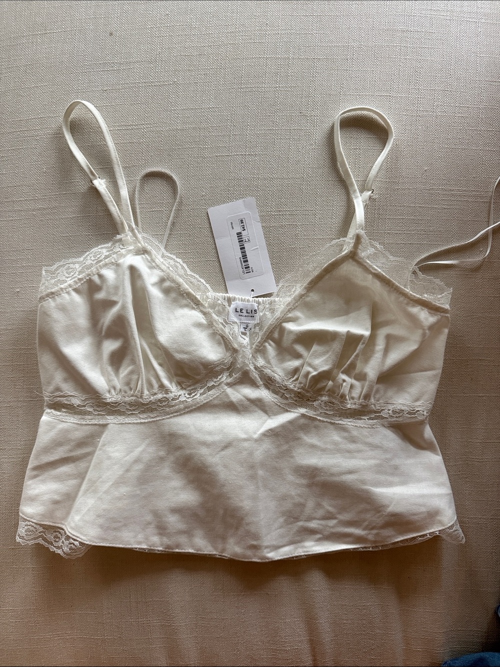 Le Lis Ivory Lace-Trim Tank